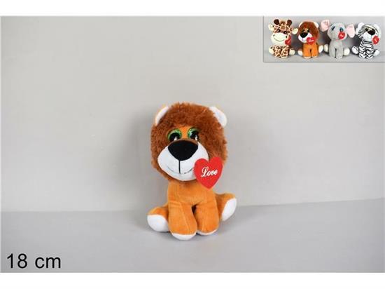 PELUCHE ANIMALETTO C/CUORE 18cm