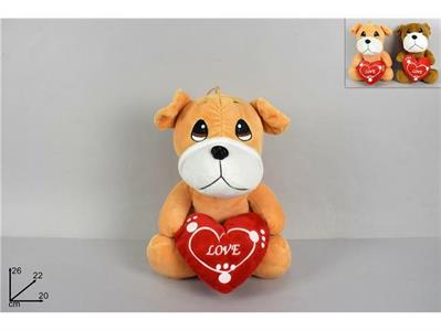 PELUCHE CANE C/CUORE 26cm