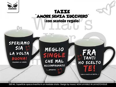 TAZZA NERA AMORE SENZA ZUCCHERO