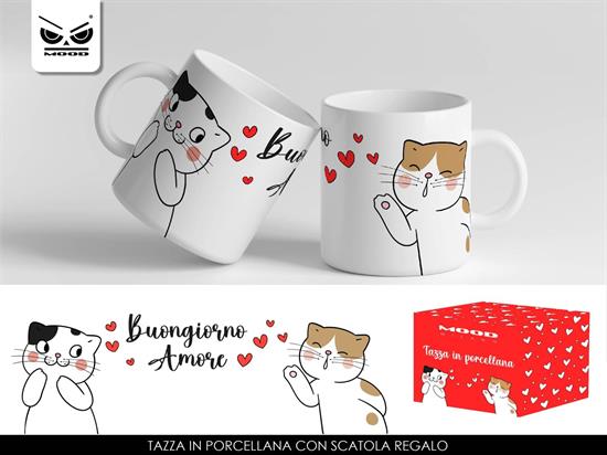 TAZZA BUONGIORNO AMORE GATTINI