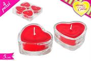 CANDELE CUORE 5cm 4pz