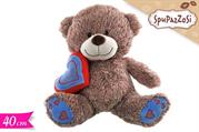 PELUCHE ORSO C/CUORE BLU 40cm