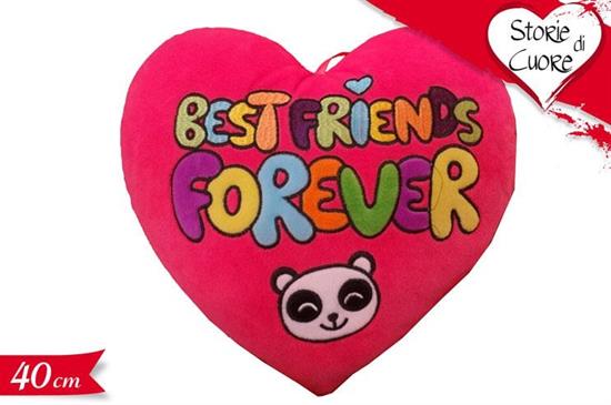 PELUCHE CUSCINO CUORE BEST FRIENDS FOREVER 40cm