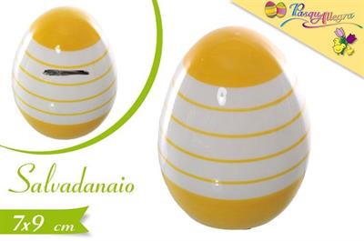 SALVADANAIO UOVO 9cm GIALLO