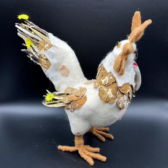 GALLINA C/TESSUTO E LEGNO 30cm