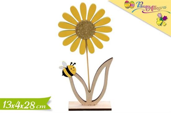 DECORAZIONE FIORE LEGNO 28cm