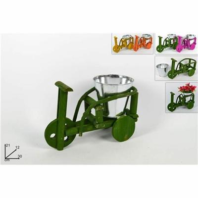 P/PIANTA MOTO LEGNO C/VASO