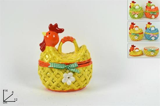 CESTO CERAMICA GALLINA 14cm