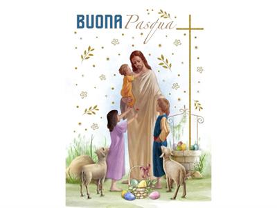 BIGLIETTO PASQUA GESU' CON BIMBI