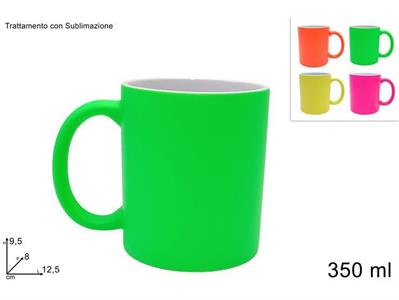 TAZZA FLUO CON SUBLIMAZIONE 350ml COL.ASS.