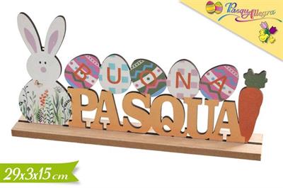 SCRITTA PASQUA LEGNO 29x3x15cm